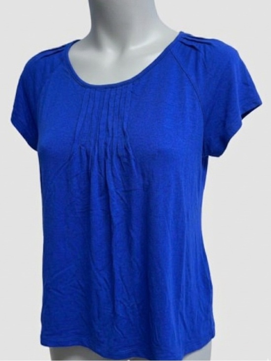 Dex Tops - Dex Royal Blue Soft Rayon Ruched Sleeve Blouse size Large